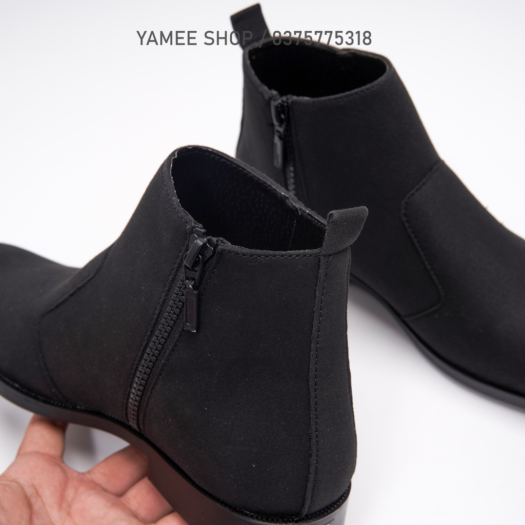 Giày Chelsea Boots Classic da lộn, cổ khóa, đế khâu chắc chắn