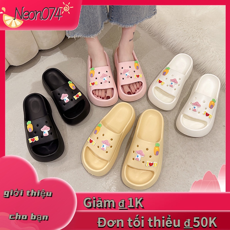Giày Bằng EVA Mềm Mại Thời Trang Cho Nữ - Dép Chống Thấm Nước In Họa Tiết Hoạt Hình Dễ Thương neon074