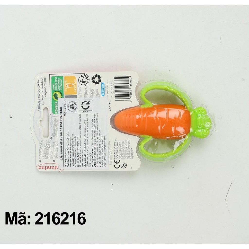 Gặm nướu cho bé hình củ cà rốt - Chính hãng Infantino (USA)