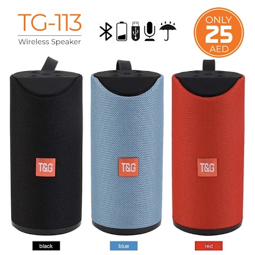 Loa bluetooth cao cấp TG-113 🚚 FREE SHIP 🚚 Loa không dây bluetooth  âm Stereo bass mạnh tặng kèm dây sạc
