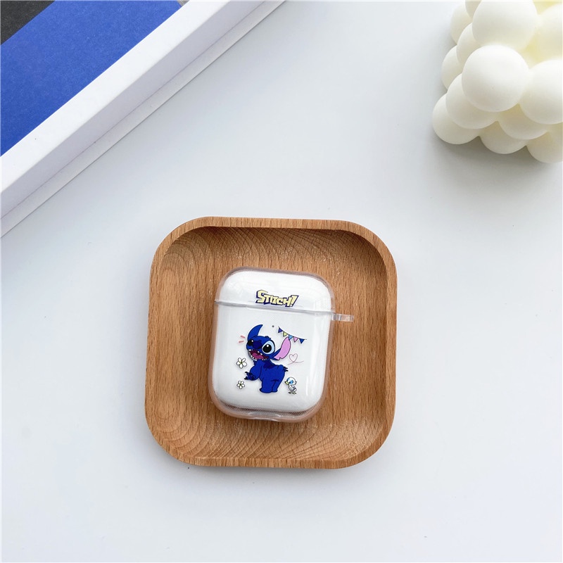 Vỏ Bảo Vệ Hộp Sạc Tai Nghe airpods1/2 Hình Stitch Xinh Xắn