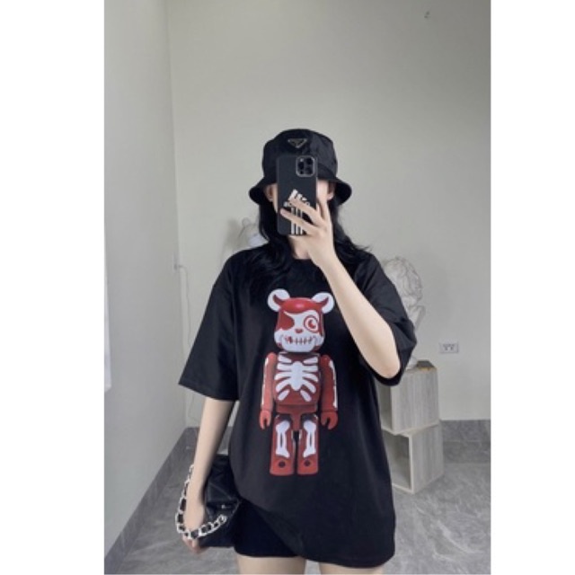 ÁO PHÔNG 2 màu unisex nam nữ, AP BEAR BRICK chất cotton 2 chiều dày dặn thoáng mát