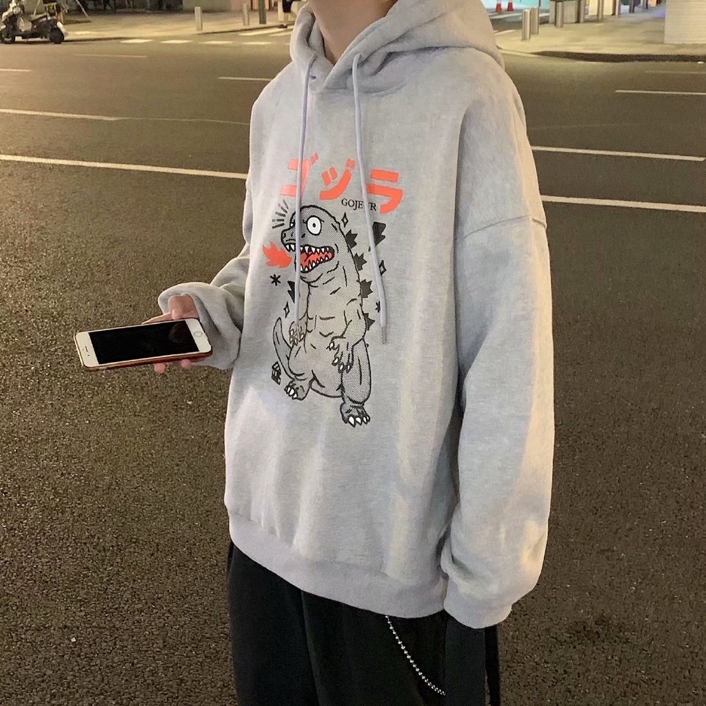 Áo Hoodie Dài Tay In Họa Tiết Khủng Long Xinh Xắn Cho Nam Cỡ M-3XL | BigBuy360 - bigbuy360.vn