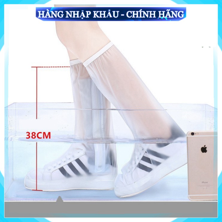 [Hàng Loại 1 - Bảo hành] (Loại Dày) Ủng bọc giày đi mưa cổ cao - Đế cao su - Chống nước - Chống trượt - Nhựa PVC cao cấp