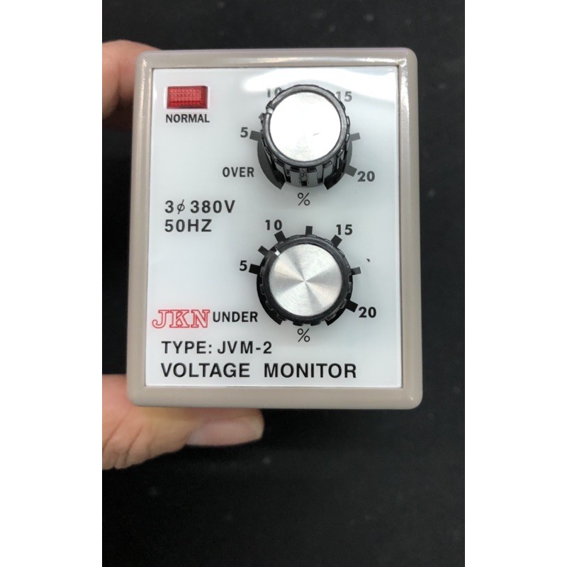 Relay Bảo Vệ Pha hiệu JKN Đài Loan mã  JVM-2 380V/ 220VAC+ ĐẾ