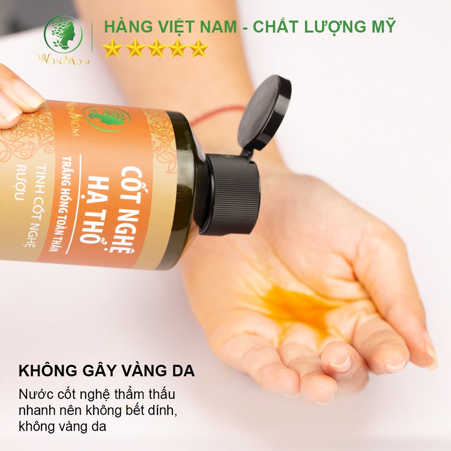 [ Giảm 35K - Đơn 339K ] Cốt Nghệ Hạ Thổ Dưỡng Trắng Da Body Sau Sinh Wonmom 200ml