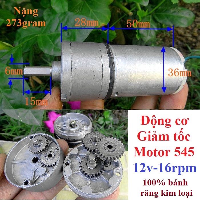 Động cơ giảm tốc cỡ trung Motor 550, 775