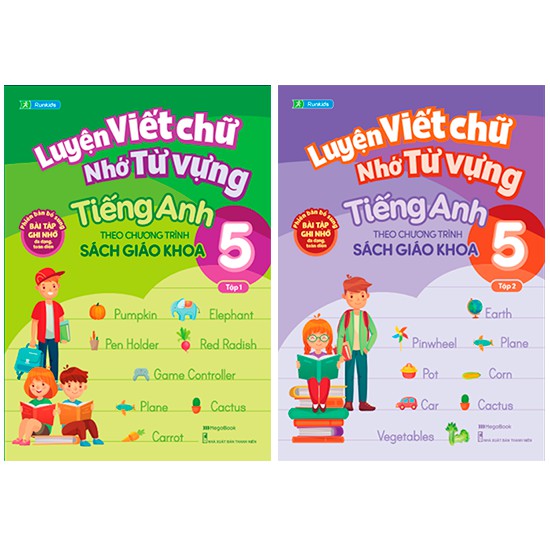 Sách Combo Luyện viết chữ nhớ từ vựng tiếng Anh theo chương trình Sách giáo khoa Lớp 5 – Tập 1 & 2