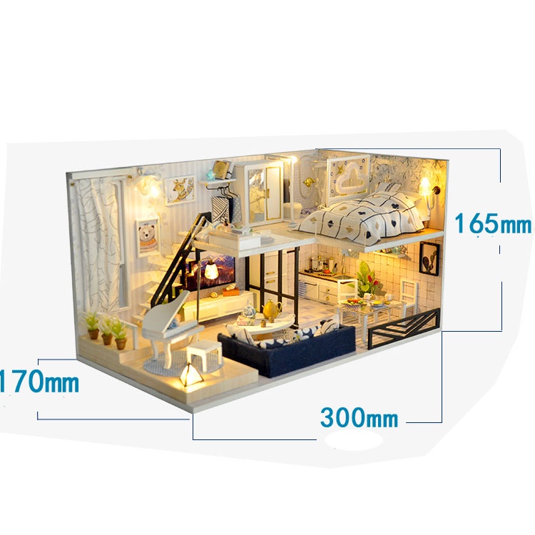 Mô Hình Nhà Gỗ Diy Size Lớn Tianyu TD32 LOFT Tặng Keo + Mica