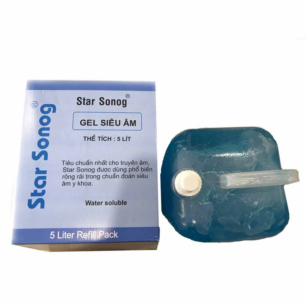 [CHÍNH HÃNG] Can 5 lít Gel siêu âm Hàn Quốc STAR SONOG, Tần số siêu âm đang sử dụng, không rát da, vô khuẩn, không hại