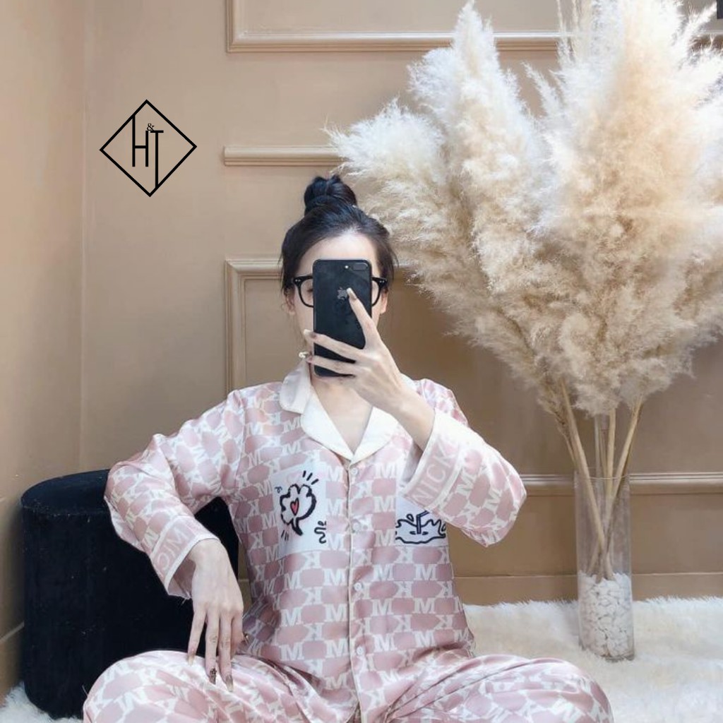 Đồ bộ pijama - Bộ mặc nhà lụa satin dài tay cao cấp mềm mịn, mát mẻ | BigBuy360 - bigbuy360.vn