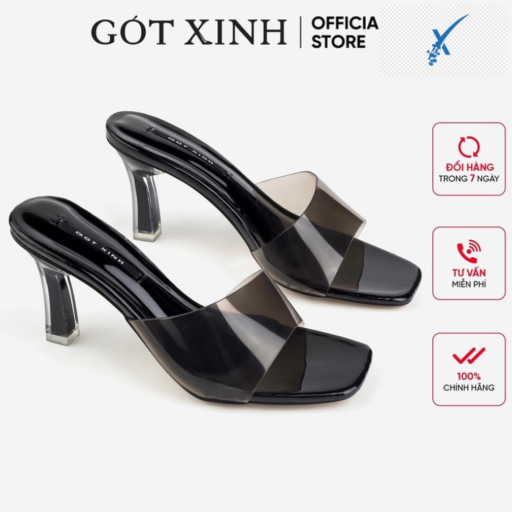 🤼 Dép cao gót nữ GÓT XINH D47 mũi vuông quai mika đế cao 7cm 🤼