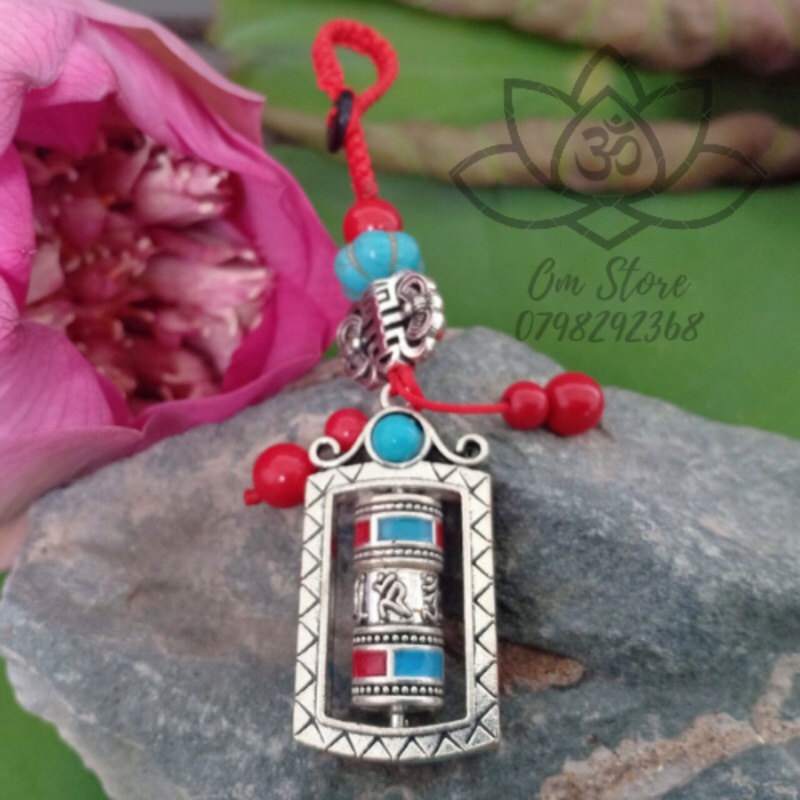 Móc khoá kinh luân và chày kim cang Tây Tạng