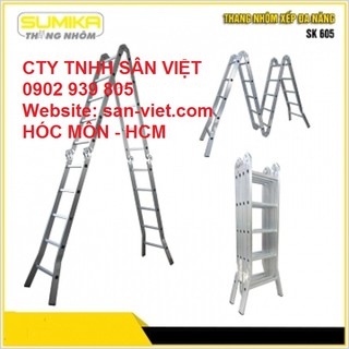 skm605 Sumika SK 605 Thang nhôm gấp 4 đoạn CHỮ M A2.8MET DUỖI I5.6M - LHệ Gian Hàng để nhận KM Ạ