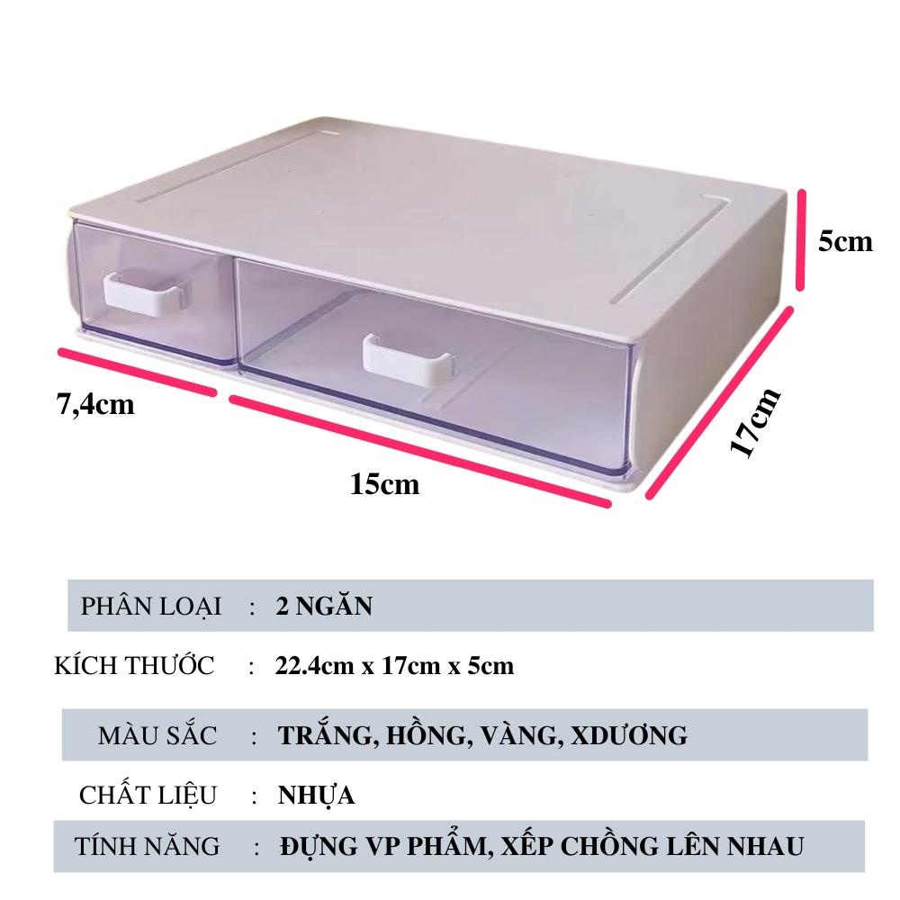 Kệ tủ để bàn trong suốt đa năng phong cách hiện đại có thể xếp chồng lên nhau thành tủ mini - Văn Phòng Phẩm Sáng Tạo