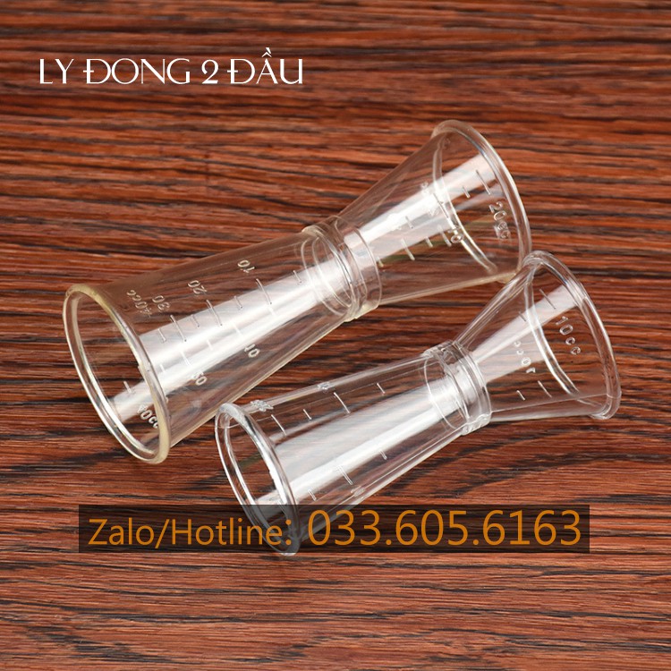 Ly đong 2 đầu định lượng 20/40ml hoặc định lược 10/20ml chất liệu nhựa trong suốt | BigBuy360 - bigbuy360.vn