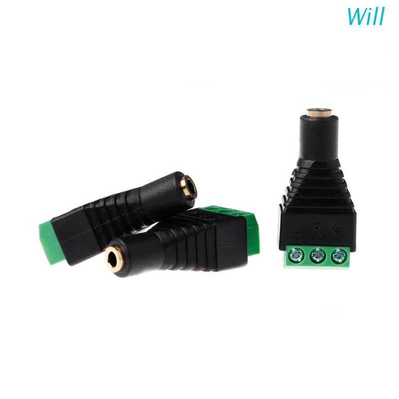 Set 3 Đầu Nối Dây Cáp AV Balun 3.5mm Âm Thanh Stereo Với 3 Ốc Vít