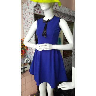 Đầm xòe cổ nơ đơn giản kèm hình thật