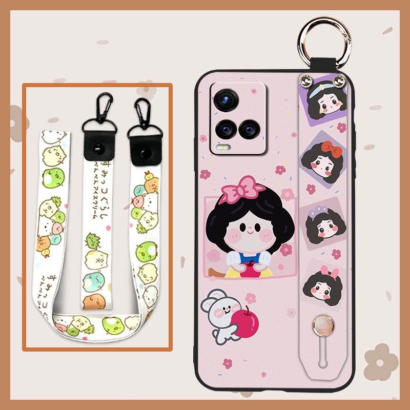 Ốp Điện Thoại Mềm Họa Tiết Hoa Chống Thấm Nước Có Dây Đeo Cho VIVO Y21 2021/Y21S/Y33S 4G/Y32/Y21T/Y33T
 4G/Y32China/Y21t