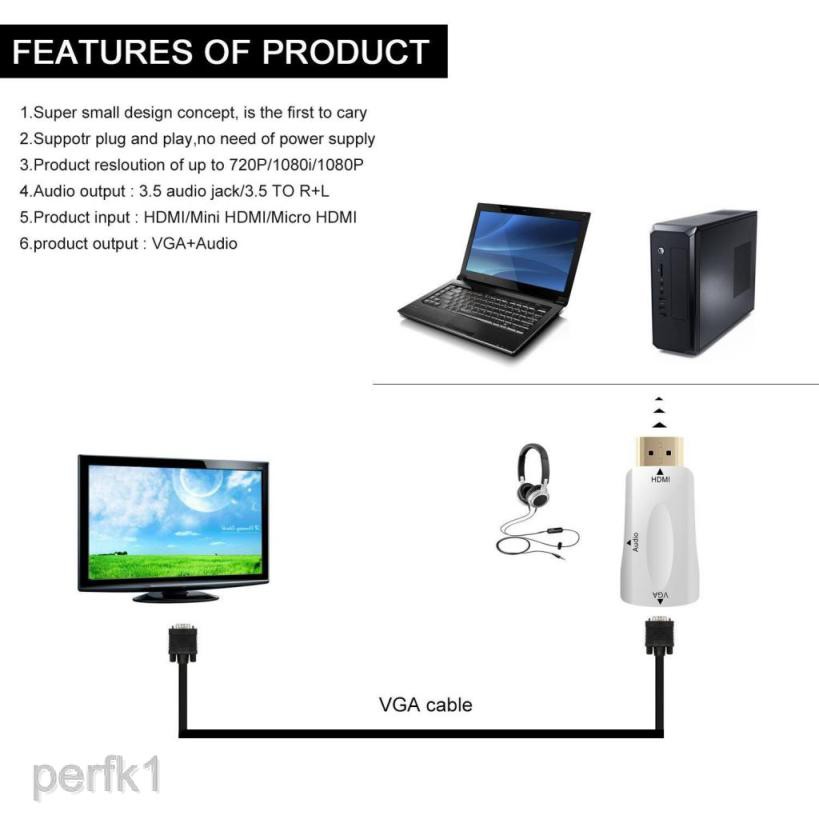 Thiết bị chuyển đổi cổng HDMI sang VGA tiện lợi