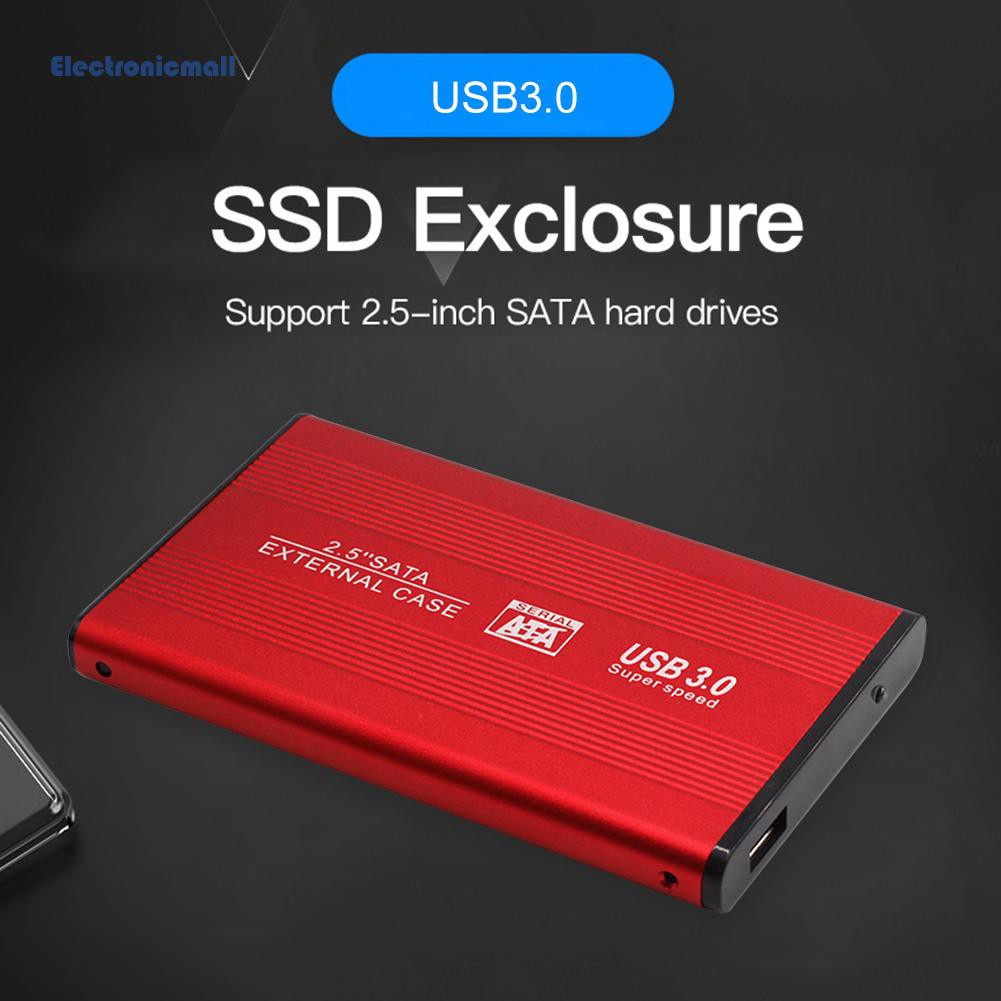 ElectronicMall01 2.5 inch Hard Drive Enclosure SATA to USB 2.0 Aluminum External SSD Enclosure