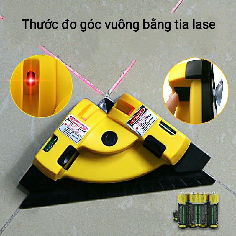 Thước ke góc vuông Laser máy đo góc vuông 90 độ bằng tia Laser đa năng