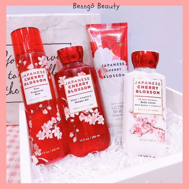 [BILL MỸ] JAPANESE CHERRY BLOSSOM - BỘ XỊT THƠM DƯỠNG THỂ BATH AND BODY WORKS