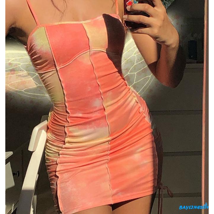 Đầm hai dây cổ chữ V xẻ sâu thời trang quyến rũ dành cho nữ