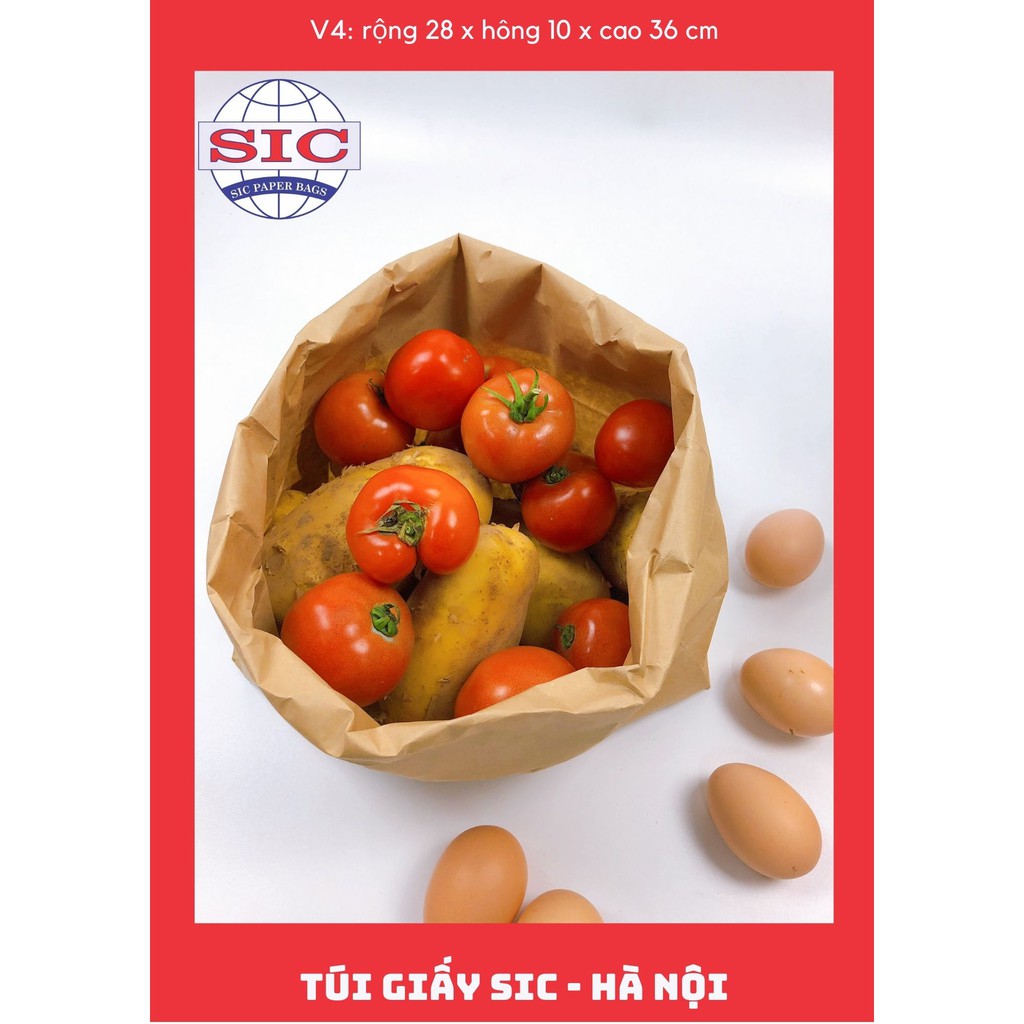 [SET 100 CHIẾC] TÚI GIẤY KRAFT V4: 28x10x36 CÓ QUAI ( ẢNH THẬT)