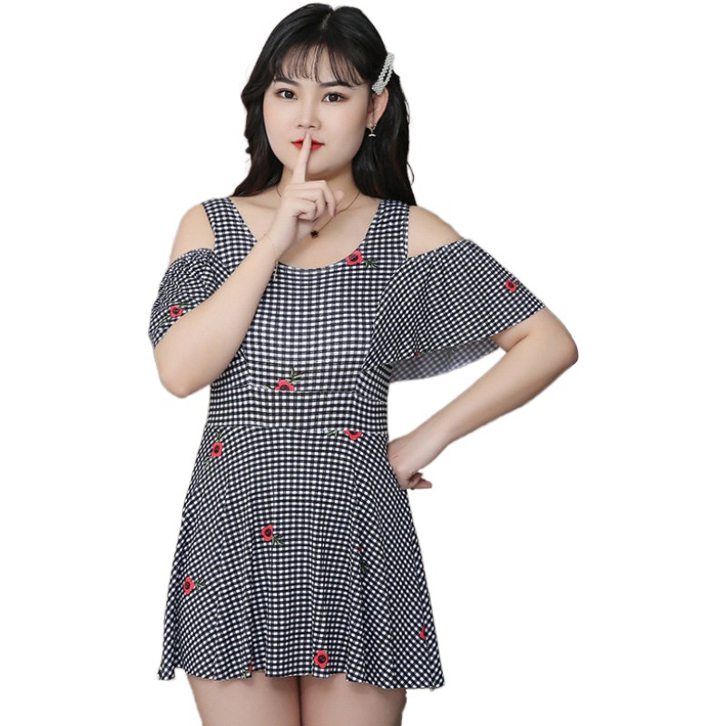 Đồ Bơi Nữ Sọc Ca Rô Size Lớn 55-70kg | BigBuy360 - bigbuy360.vn