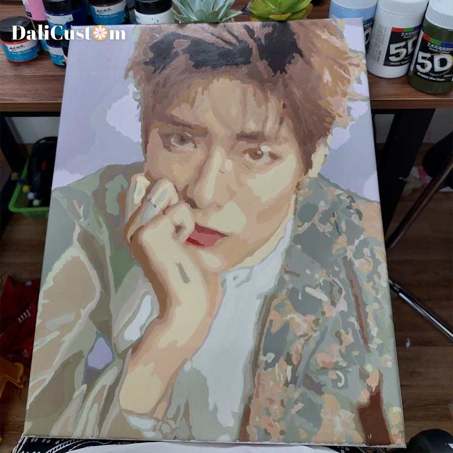 Tranh Tô Màu Số Hóa NCT Dream NCT 127 Jaehyun Căng Khung Sẵn 40x50cm 30-36 Màu