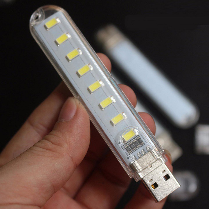 Thanh đèn LED mini 8 bóng, 24 bóng siêu sáng cổng cắm USB thích hợp để bàn học, đọc sách đầu giường