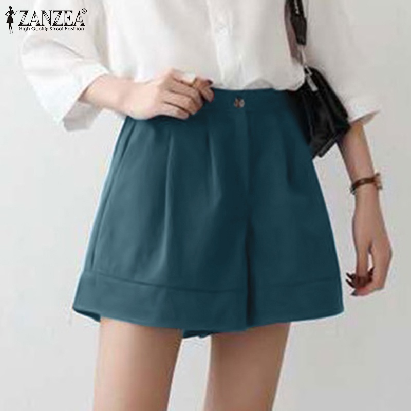 Quần short ZANZEA lưng thun ống rộng thời trang cho nữ