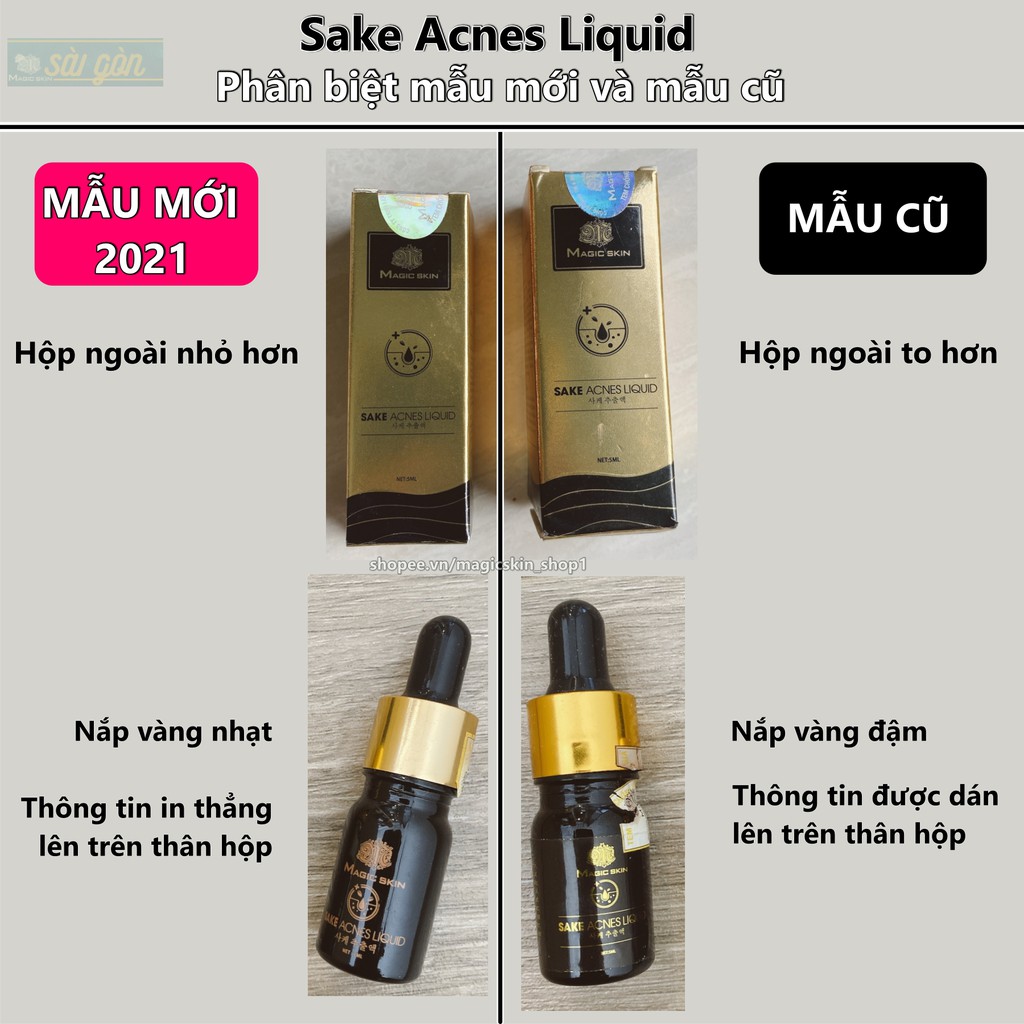 SERUM Mụn KHÔNG SƯNG cốt rượu sake Sake Acnes Liquid CHÍNH HÃNG Magic Skin