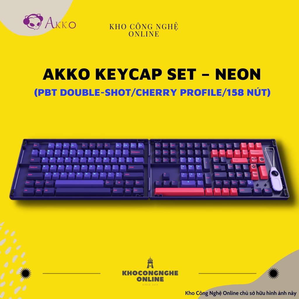 AKKO Keycap set – NEON (PBT Double-Shot/Cherry profile/157 nút)
