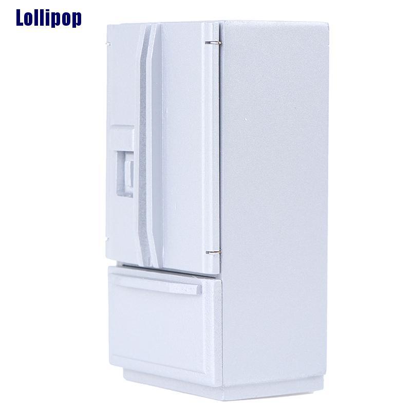 Tủ Lạnh Gỗ Mini Tỉ Lệ 1 / 12 Trang Trí Nhà Búp Bê