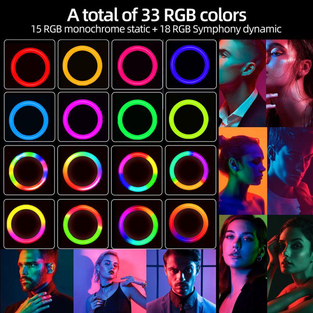 Vòng Đèn Led 10 inch 33 Màu Chuyên Dụng Cho Chụp Ảnh / Trang Điểm / Điện Thoại Di Động TikTok Youtube