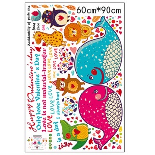 Decal dán tường cặp đôi cá voi - SK9092-69