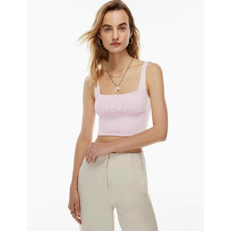 Áo WILLFRED thun crop 2 Dây Nhún Ngực KAMI