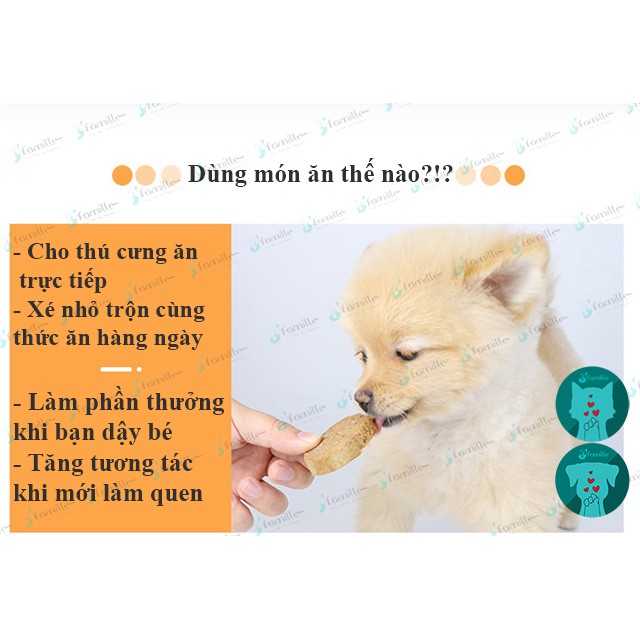 [GIÀU ĐẠM]Chả Khô Bò Vịt Rau Củ, Thức Ăn Cho Chó, Thú Cưng, Pet Snack Dinh Dưỡng, Tăng Sức Đề Kháng, 100gr - JFamille