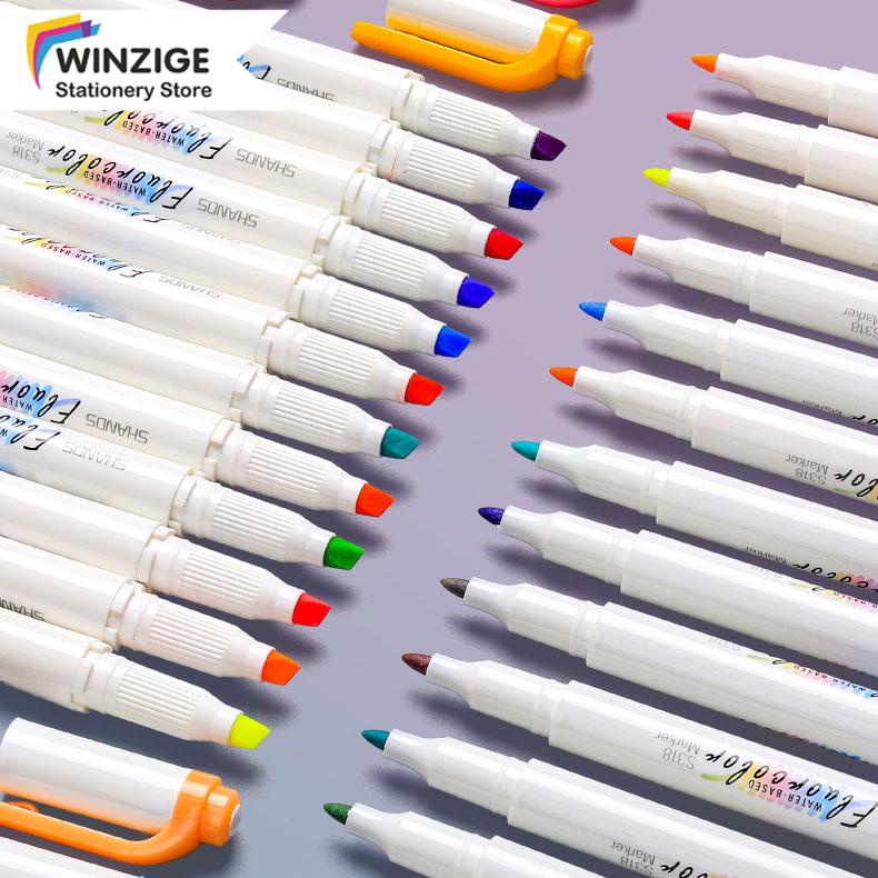 Winzige bút highlight 2 đầu bút nhớ highlight bút dạ quang màu pastel bút nhiều màu văn phòng phẩm bút nhớ dòng