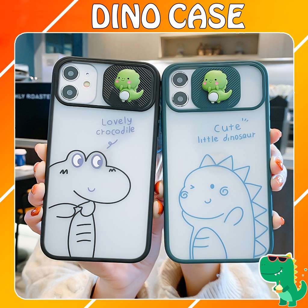 Ốp lưng iphone trượt camera khủng long-cá sấu Dinosaur bvc 6/6plus/6splus/7/7plus/8/8plus/x/xs/11/12/pro/max/plus DT09