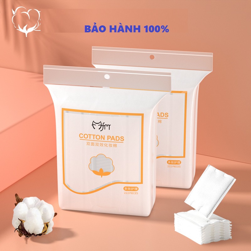 Bông Tẩy Trang Cotton PADS 3 lớp 222 Miếng Loại Đủ Sịn Mềm Mịn Không Xơ Bông Phụ kiện Thời Trang Nữ Làm Đẹp