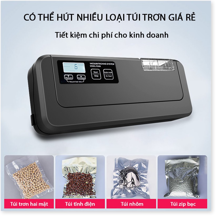 Máy Hút Chân Không Gia Đình P290 ,Không Kén Túi, Hút Cả Thực Phẩm Có Nước , Lực Hút Mạnh Hút Hết 99% Không Khí Bảo hành