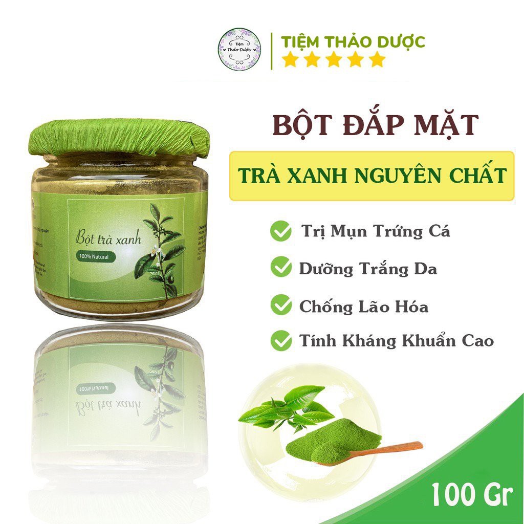 Bột Trà Xanh đắp mặt Mộc Nhan (Sáng Da, Ngừa Mụn)