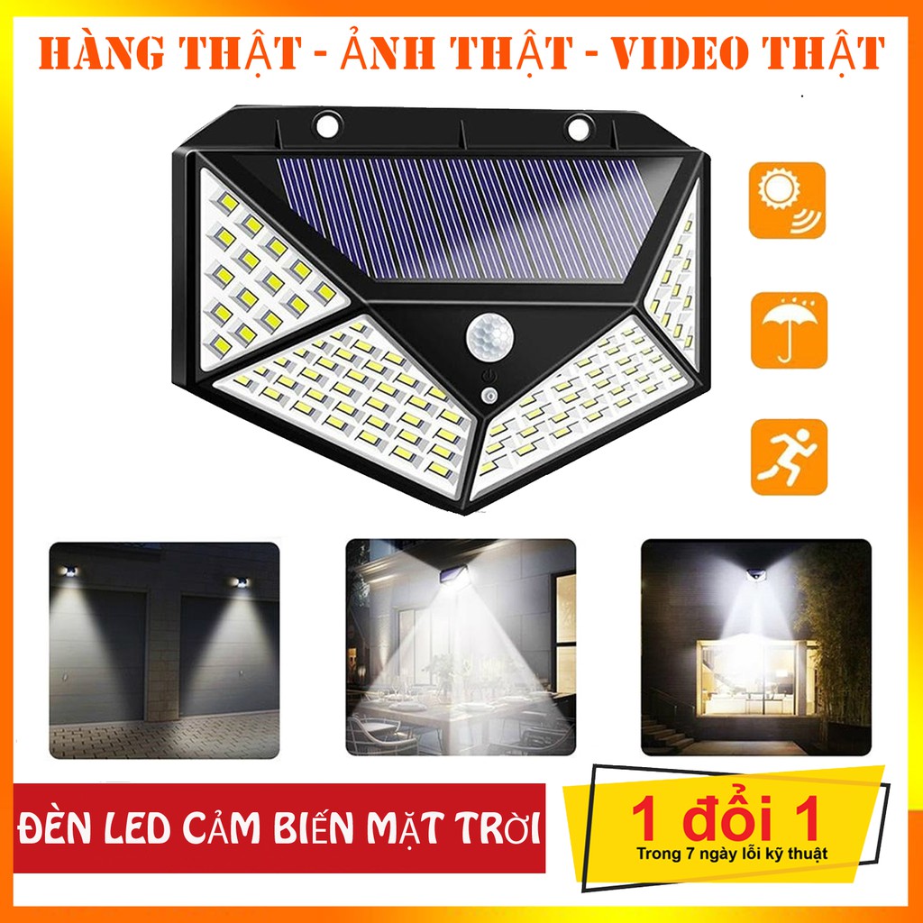 Đèn năng lượng mặt trời LIGHT 100LED, không thấm nước, Cảm Biến Chuyển Động, 3 CHẾ ĐỘ SÁNG🔥SIÊU HOT🔥