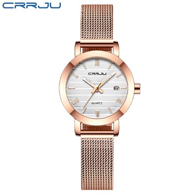 Đồng hồ CRRJU nữ thời trang hàng đầu sang trọng đơn giản thạch anh không thấm nước 2176X