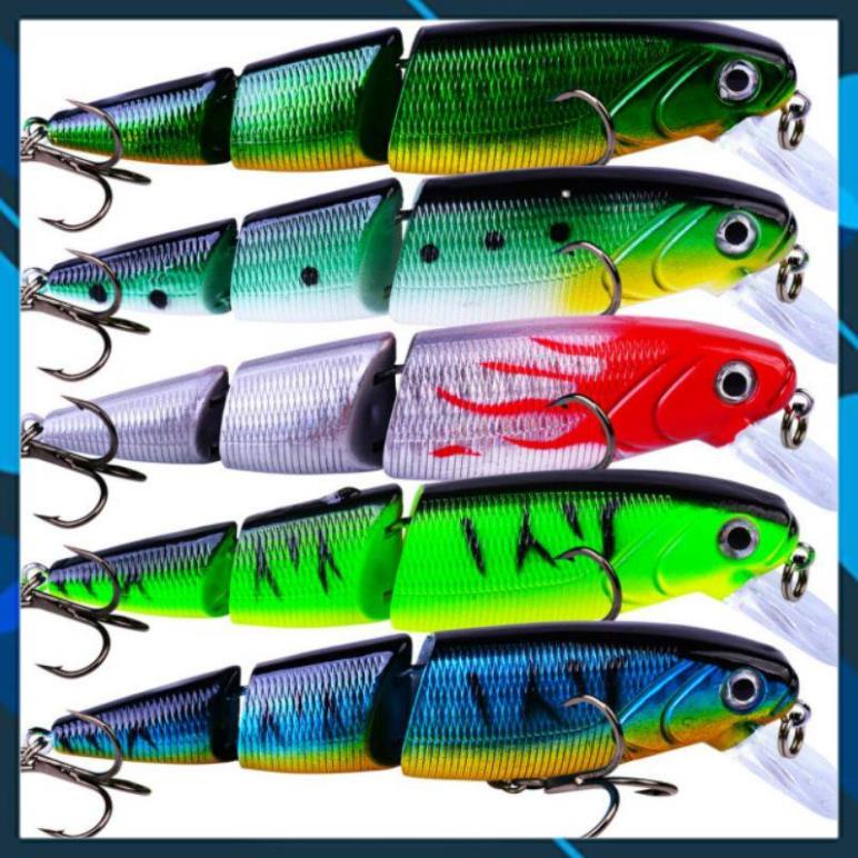 [Chất Lượng] Mồi Câu Lure 3 Khúc Dài 11cm nặng 14,7g  Chuyên Lure Chẽm,Nhồng, Hồng,Măng