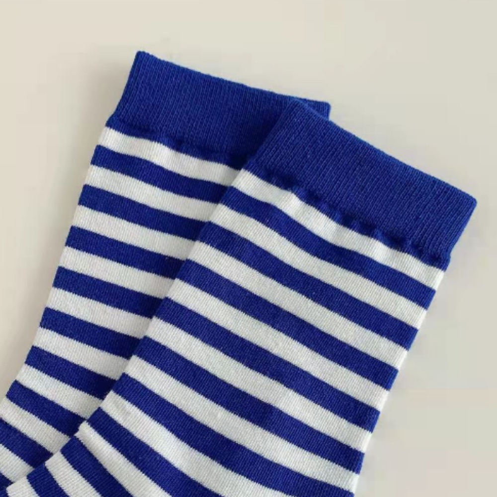 Vớ Thể Thao Ống Dài Vải Cotton Mềm Mại In Chữ Klein Màu Xanh Dương Phong Cách Hàn Quốc Cho Nữ