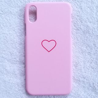 ỐP LƯNG IPHONE X MÀU HỒNG IN TRÁI TIM NHỰA CỨNG